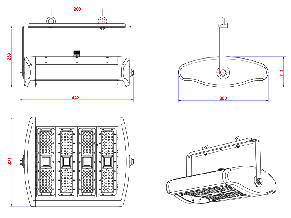 đèn LED nhà xưởng công nghiệp 200w